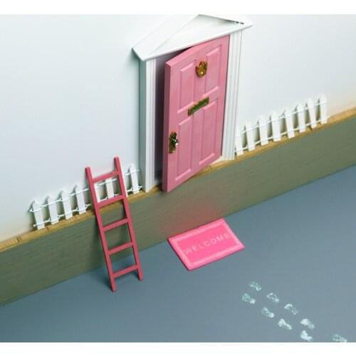 Wooden Tiny Ann Arbor Fairy Doors Urban Fairy Pink Fairy Door Candy Pink Fairy Door