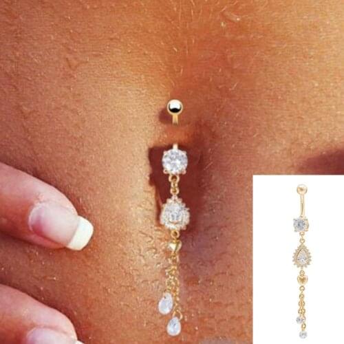 Elegant Long Tassel Pendant Umbilical Nail Body Piercing Jewelry Gifts for Women Sexy Surgical Steel Belly Button Piercing Tool