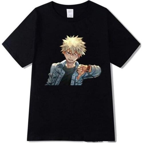New No Hero Academia T-shirt Summer T-shirt Men Cotton T Shirt Tees Tops Harajuku Streetwear