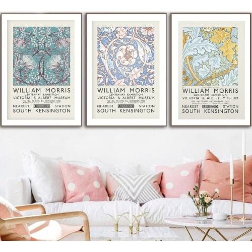 William Morris Canvas Print The Victoria and Albert Museum Exhibition Poster London Underground Art Nouveau Painting Wall Decor