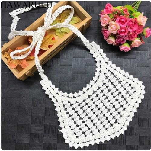 HWARM 5pcs Suspender lace thick cotton thread neckline arts craft sewing fabric DIY three in one water soluble embroidery lace