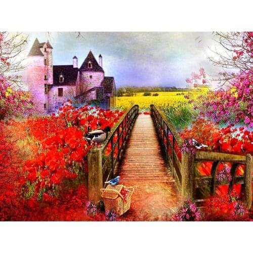 LaoJieYuan Castle DIY Crystal full 5D plastic diamond painting cross stitch kit art 3Dmosaic square rhinestone