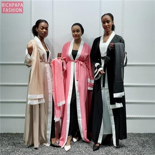 Muslim Dress Women Plain Abaya Kimono With Hijab Saudi Turkish Islamic Clothing Kaftan Dubai Caftan Qatar Robe Musulmane Femme