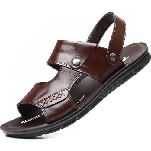 42 43 44 45 46 47 Size MenS Fashion Beach Rubber Slippers Sandals 2021summer Male Flat Genuine Leather Shoes For Man Sneakers