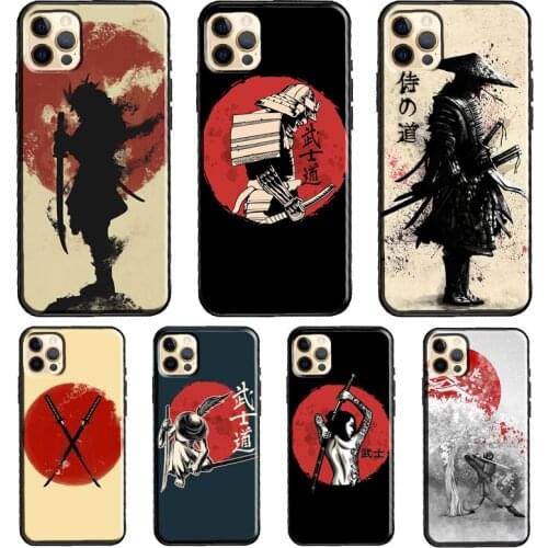 Japanese Samurai Warrior Soft Cover For iPhone 11 12 Pro Max XS XR X 12 mini SE 2020 5S 6S 7 8 Plus Phone Case