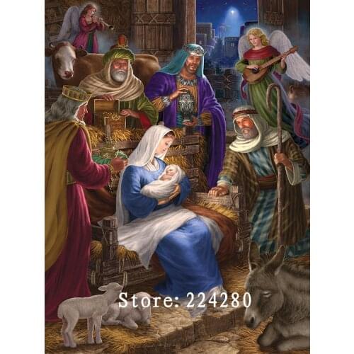 Needlework,The Night of Birth Jesus Christian 14CT Counted Embroidery,DIY Cross stitch kits,Art Cross-Stitching Home Decor
