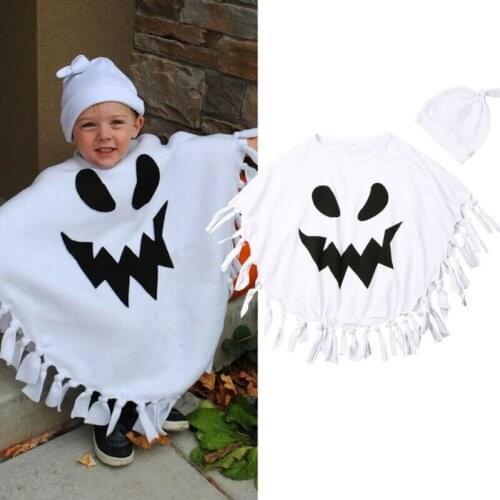 Boys Halloween Cloaks Toddler Kids Baby White Ghost Cape Cloak Robe Fancy Dress Costume