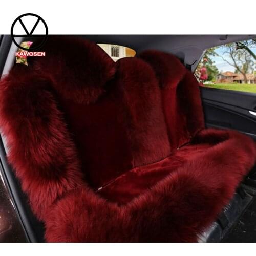 KAWOSEN Australian Pure Natural Wool Seat Cover for Rear Seat,12 Colors Winter Car Cushion, Rear Vehicle Cover WSCR01