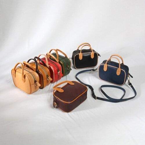 2021 New Leather Handbag Original Niche Design Vegetable Tanned Leather Handmade Handbag Messenger Bag