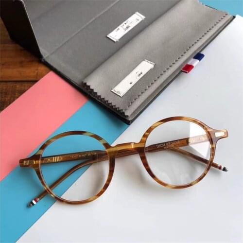 New High Quality Thom Brand Designer Retro Round Eyeglasses Optical Prescription Glasses Frame Men Gafas Women with Original Box