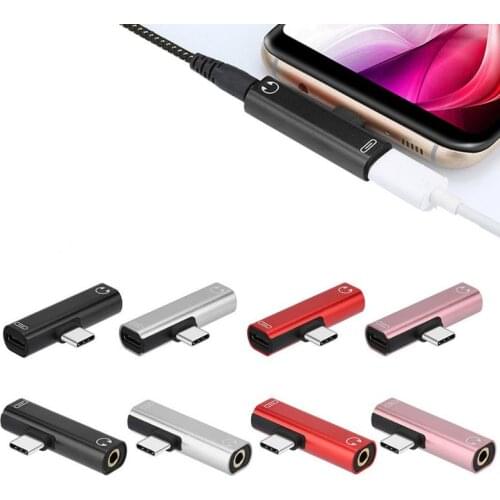 USB Type C OTG Type C to Type C and 3.5mm Audio Jack Adapter for Samsung Xiaomi Huawei Cellphones Charge and Listening Music