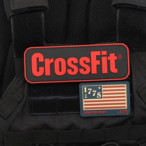 Personality 2Pcs PVC Patches Military Fighting 511 CrossFit Always Be Ready National Flag Badge Decals Garment Fabric Decoration