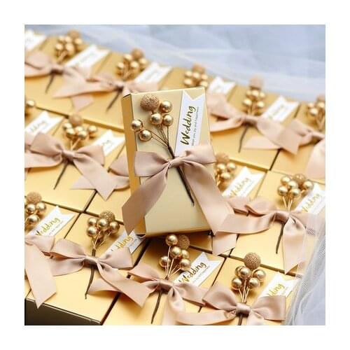 European-style Rectangular Candy Carton Wedding Candy Box Wedding Hand Gift Packaging Gift Box Wedding GoldenBean Candy Box