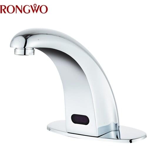 RONGWO Induktion Becken Wasserhahn Sensor Touch Badezimmer Deck Berg Automatische Hand Touch Waschbecken Wasserhahn Heißen Und K