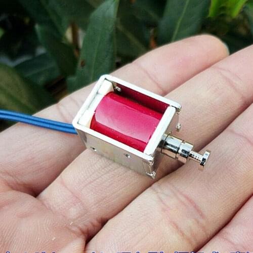Micro Solenoid Valve Push Pull Suction Type DC 6V-12V Frame Type Spring Push Pull Type Rod Mini Electromagnet Stroke 5mm