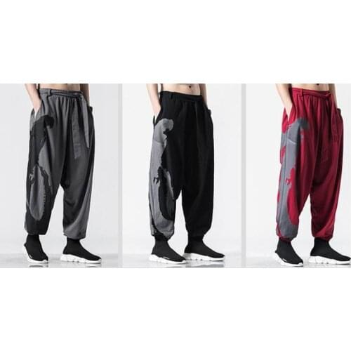 High quality cotton&linen male kung fu bloomers tai chi wushu pants knickerbockers martial arts lantern trousers Spring&Autumn