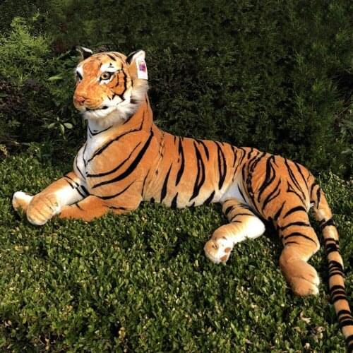 1pc 75/90cm Creative Simulation Tiger Plush toy Stuffed Soft Animal Forest Tiger Pillow Dolls For Children Kids Birthday Gift