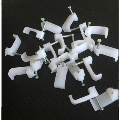 100pcs 5mm square steel nail Cable Wire Wall Hanging Screw Clips Cable Clips