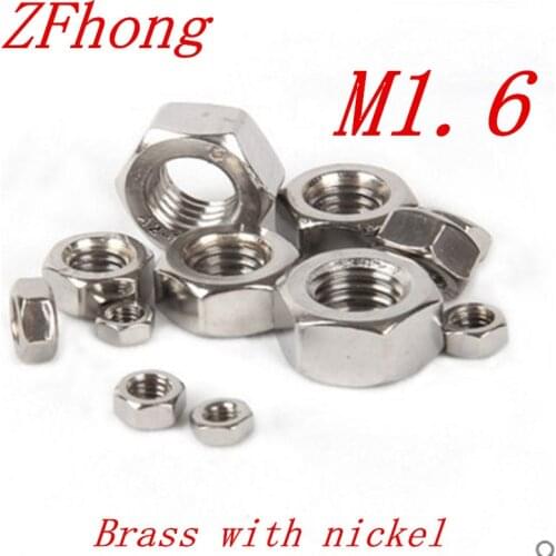 1000pcs/lot brass wiht nickel m1.6 hex nut