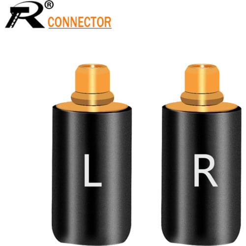2Pcs/1Pair Enthusiasts Jack L/R MMCX Black/Silver Earphone Pin Plug For Shure ED5 SE535 Gold Plated Connector