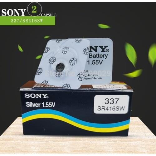 2pcs/lot For Sony 337 battery sr416sw button cell batteries 1.55 Silver Oxide watch battery Single grain packing