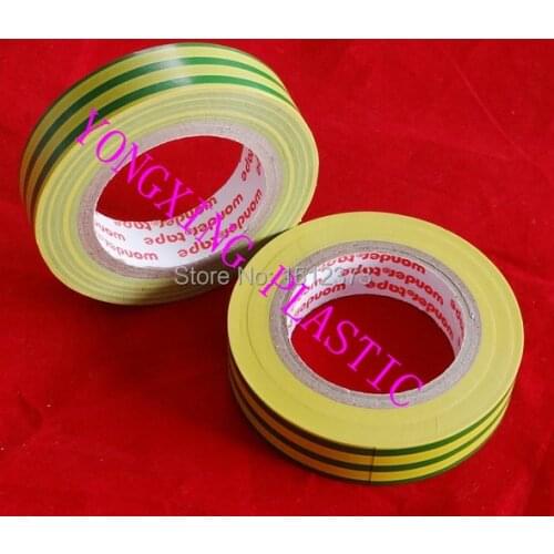 2piece/lot J20 electrical tape widh 18mm green and yellow double color