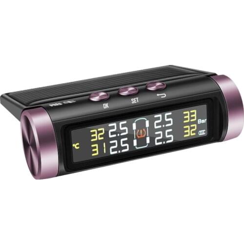 Tirebull 24-Hour Tire Pressure Parking Monitoring System 8Bar Car Detection System Solar Power Auto 4PCS Sensor TPMS Tyre USB