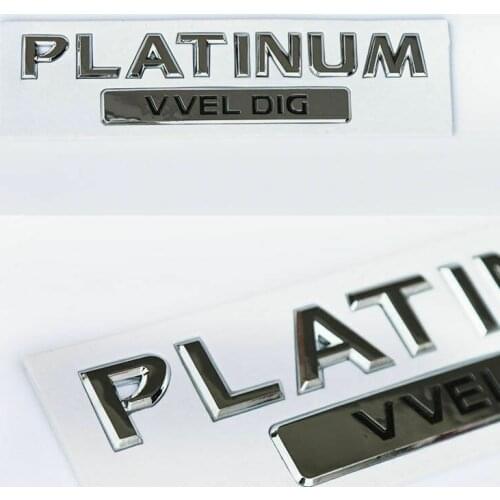 250pcs Chrome Black Red ABS PLATINUM VVEL DIG Car Trunk Rear Emblem Badge Decal Stickers