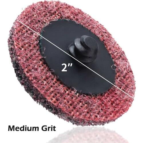 50Pcs 2in Medium Roll Lock Sanding Grinding Discs Surface Conditioning Disc Rust Paint Removal Grinder Accessories