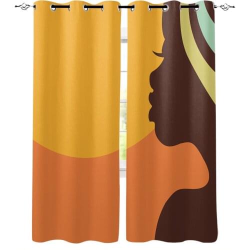 African Women Blackout Curtains for Children Kids Home Decor Bedroom Living Room High Shading Window Curtains