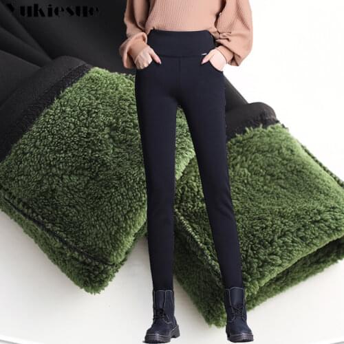 Women Winter Warm pants woman Velvet Thick Trousers High Waist Elastic skinny Mother Stretch womens pencil Pants Plus Size 6xl