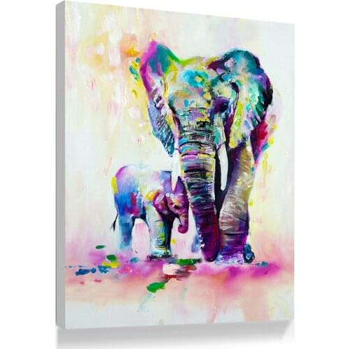 Colorful Abstract Elephant Painting Canvas Posters and Prints Wall Art Painting cuadros decoracion salon Poster Pictures
