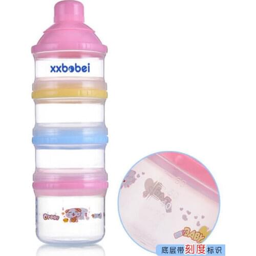 Baby milk powder box three-layer 4 four-layer infant baby out portable milk powder plastic cartoon independence