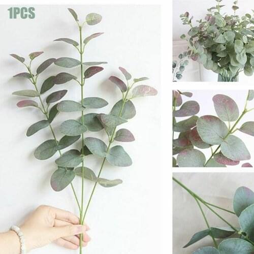 Artificial Fake Leaf Eucalyptus Green Plant Silk Flowers Nordic Home Decor Fake Plants For Home Shop Garden Party Wall Decor