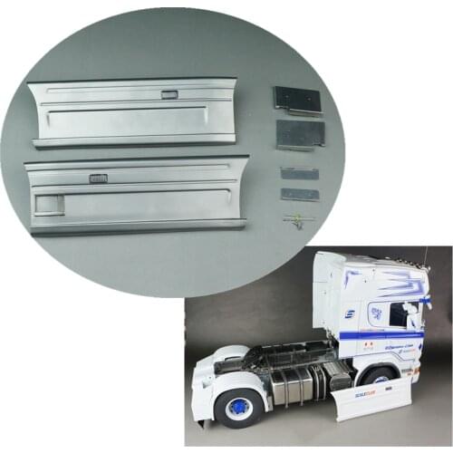 Rc Car Shell Option Part Aluminum Side Skirts Body For 1/14 Model Cars TAMIYA SCANIA Truck Two Axis R470 R730 DIY Accessories