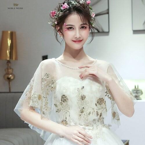 Soft Tulle Wedding Cape Shoulder Appliques Bridal Bolero Jacket Lace Beaded Women Formal Wear Wrap