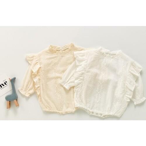 2021 new boys girls lace rompers cotton full sleeve autumn babys jumpsuit