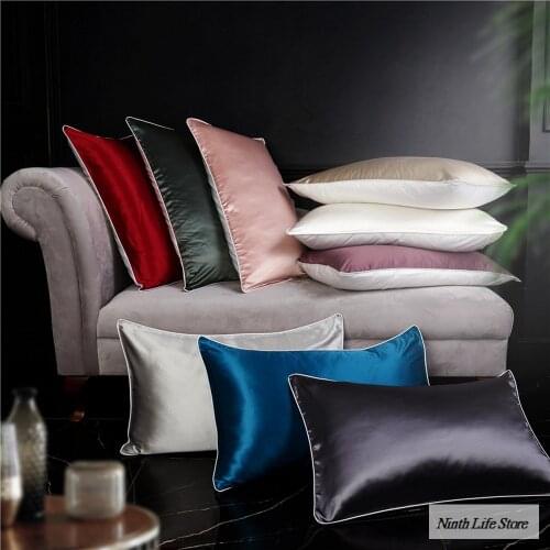 New 48X74CM Silk Satin Pillow Case Bedding Pillowcase Smooth Single-Sided Mulberry Silk Pillowcase Home Bedding Bedroom Supplies