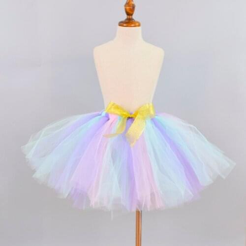 New Arrival Pastel Rainbow Unicorn Tutu Skirt for Girls Baby Unicorn Birthday Party Costume Girl Performance Tutus Newborn-12Y