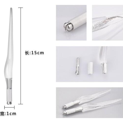 Wholesale stainless steel permanent makeup manual tattoo microblading pen Manual Crystal Acrylic Tattoo Pen