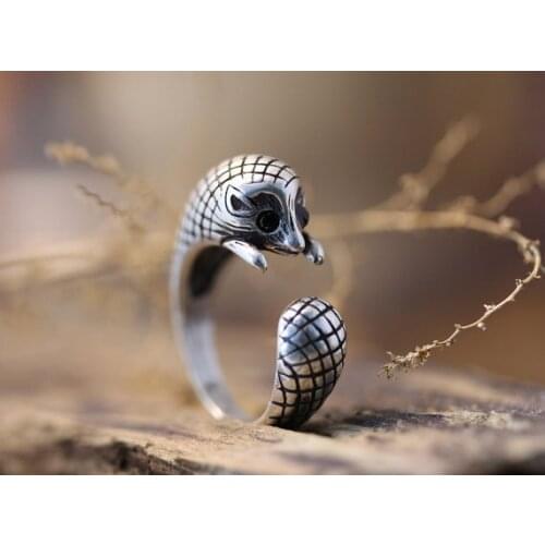 Wholesale Unique Retro Hedgehog Adjustable Ring High Quality Design Mens Hedgehog Promise Rings Women Gift Overwatch Aros