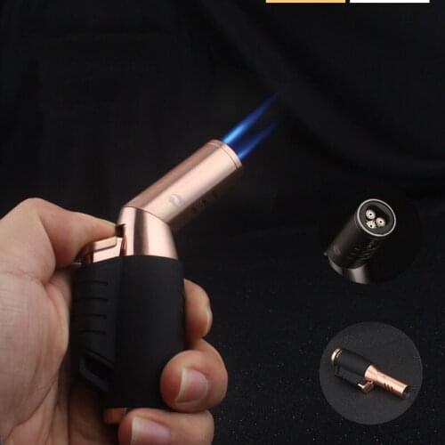 Bend Spray Gun Variable Jet Butane Candle Lighter Metal Gas Kitchen Welding Torch Turbo Windproof Cigar Pipe Lighter Gadgets Men