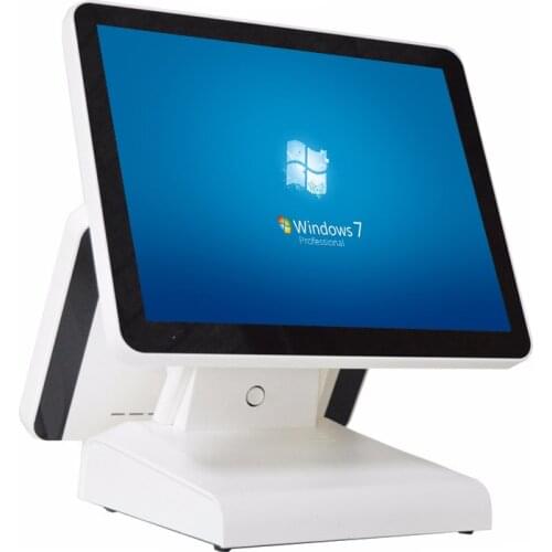PC cash register EPOS pos machine dual screen display poa all in one 15 inch pos terminal for retail supermarket pos hardware
