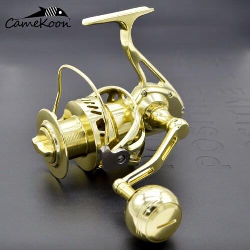 CAMEKOON Full Metal Spinning Reel 38KG Max Drag Jigging Reel 12+1 Shielded Stainless Steel BBs Saltwater Big Game Fishing Coil