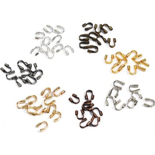 100pcs Wire Protectors Wire Guard Guardian loops U Shape Accessories Clasps Connector For Jewelry Findings Making DIY Supplies
