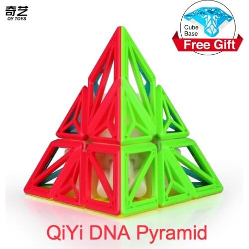 QiYi DNA Pyramid magic speed cubes Puzzle Professional Stickerless pyramid Cube qiyi pyramidcube Educational for kids toys