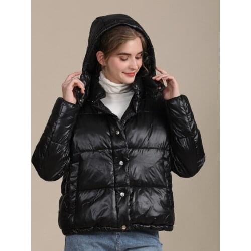 Winter Fall Womens Oversize Hooded Puffer Coat Padded Jacket Snow Coat Hoody Puffy Short Ladies Parka Jackets