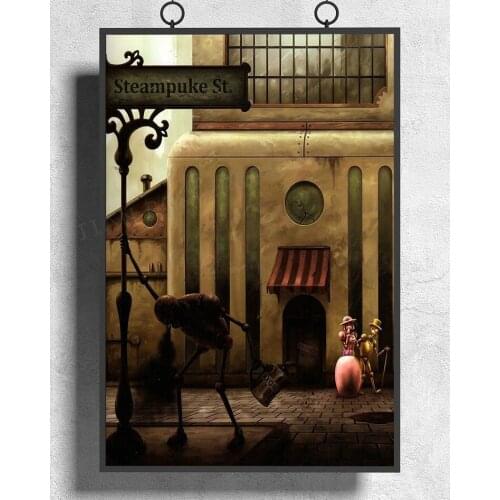 H331 Silk Poster Home Decoration steampunk bar scene on steampuke st longest side 11 Unframed Jk402 Wall Art Christmas Gift