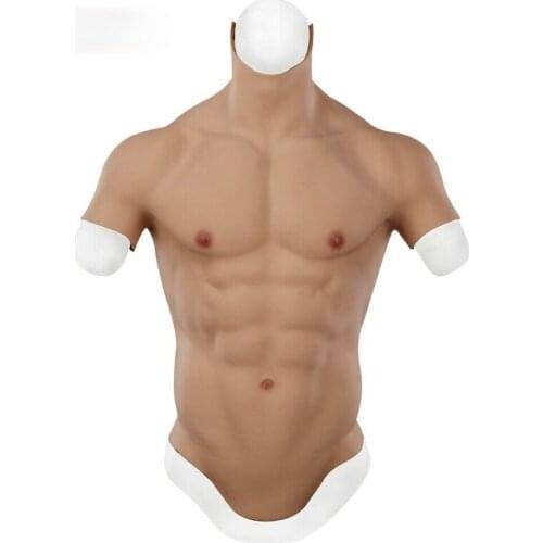Silicone Muscle Fake Chest Sexy Realistic Male Chest Vest Abdominal Muscle Enhancer Acting Suit Costume Party Cross Dress Top