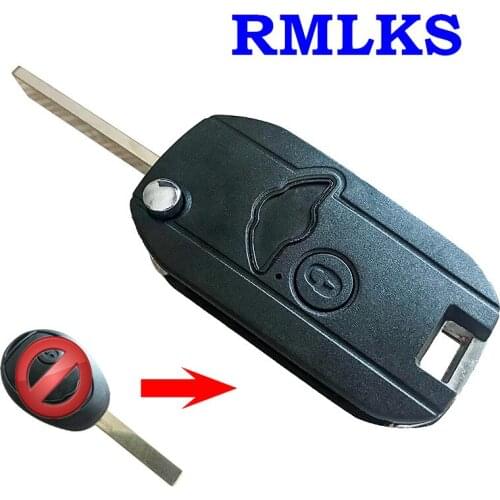 RMLKS Folding Flip Remote Key Shell Case Uncut Blade For BMW For Mini Cooper R50 R53 For MG7 Flip Remote Key Fob